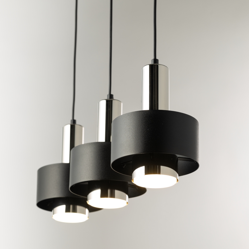Lustr na lanku RIF LUX 3xGX53/12W/230V černá/lesklý chrom