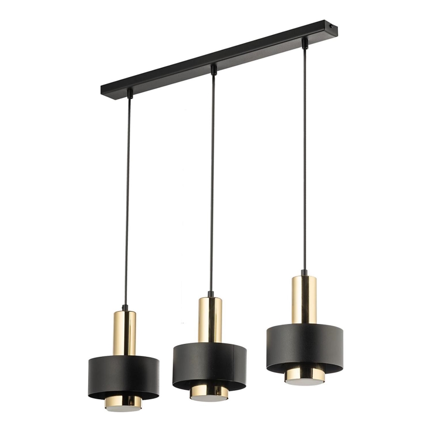 Lustr na lanku RIF LUX 3xGX53/12W/230V černá/zlatá