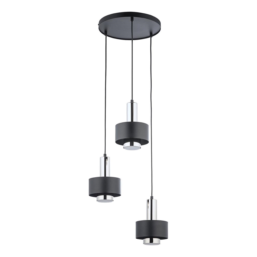 Lustr na lanku RIF LUX 3xGX53/12W/230V pr. 38 cm černá/lesklý chrom