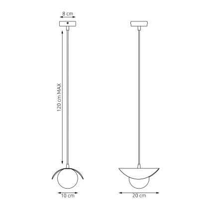Lustr na lanku RITUAL 1xG9/8W/230V černá