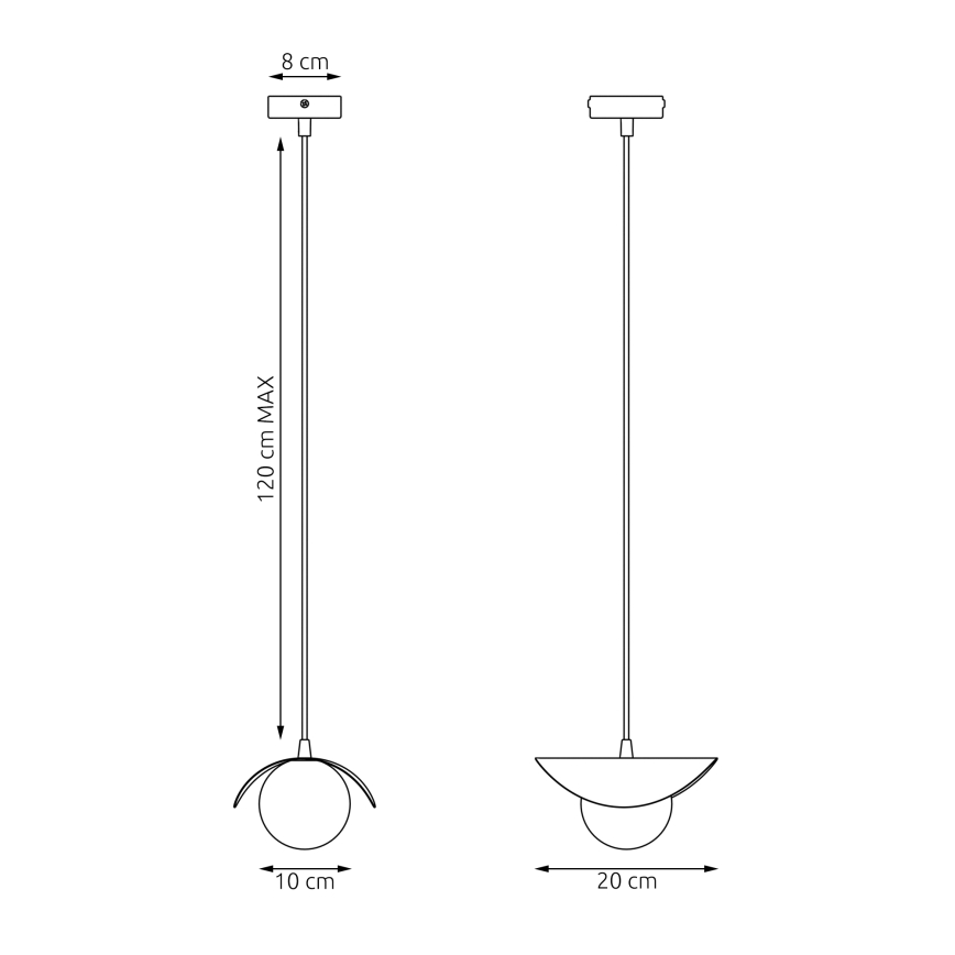 Lustr na lanku RITUAL 1xG9/8W/230V černá