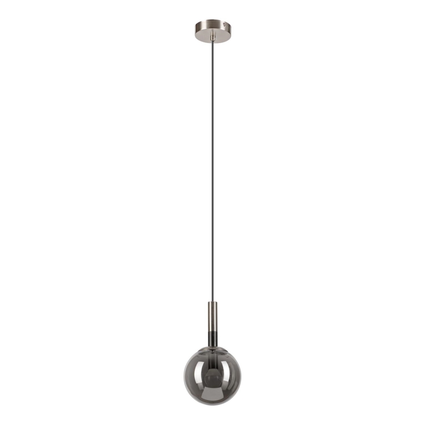 Lustr na lanku ROLLO 1xE14/5W/230V matný chrom/kouřová