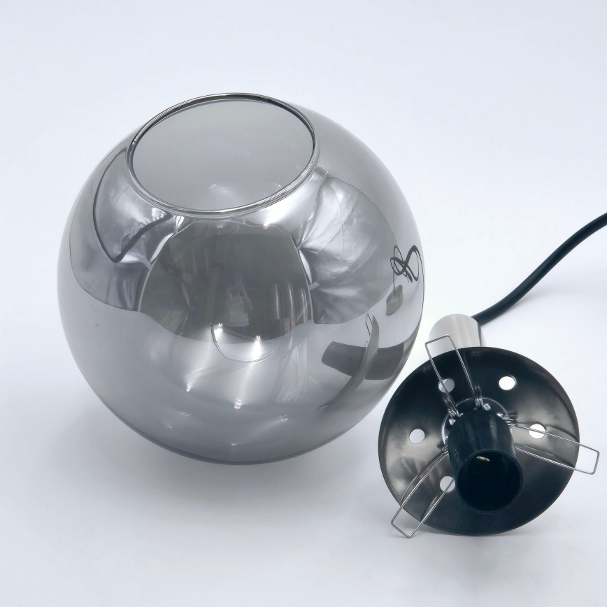 Lustr na lanku ROLLO 1xE14/5W/230V matný chrom/kouřová