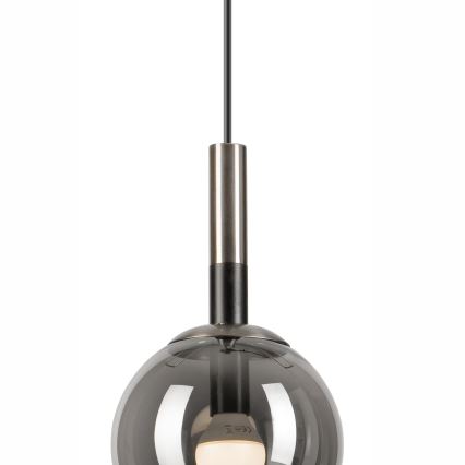 Lustr na lanku ROLLO 1xE14/5W/230V matný chrom/kouřová