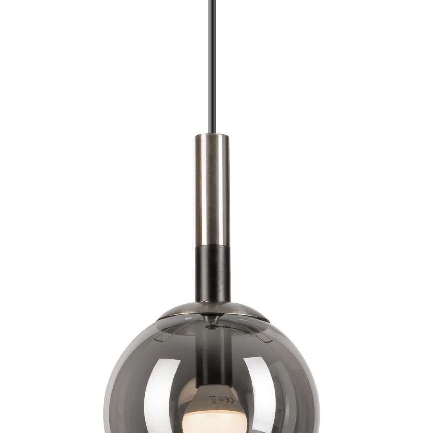 Lustr na lanku ROLLO 1xE14/5W/230V matný chrom/kouřová