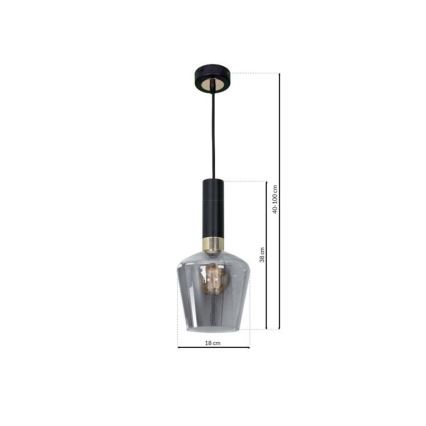Lustr na lanku ROMA BLACK 1xE27/60W/230V
