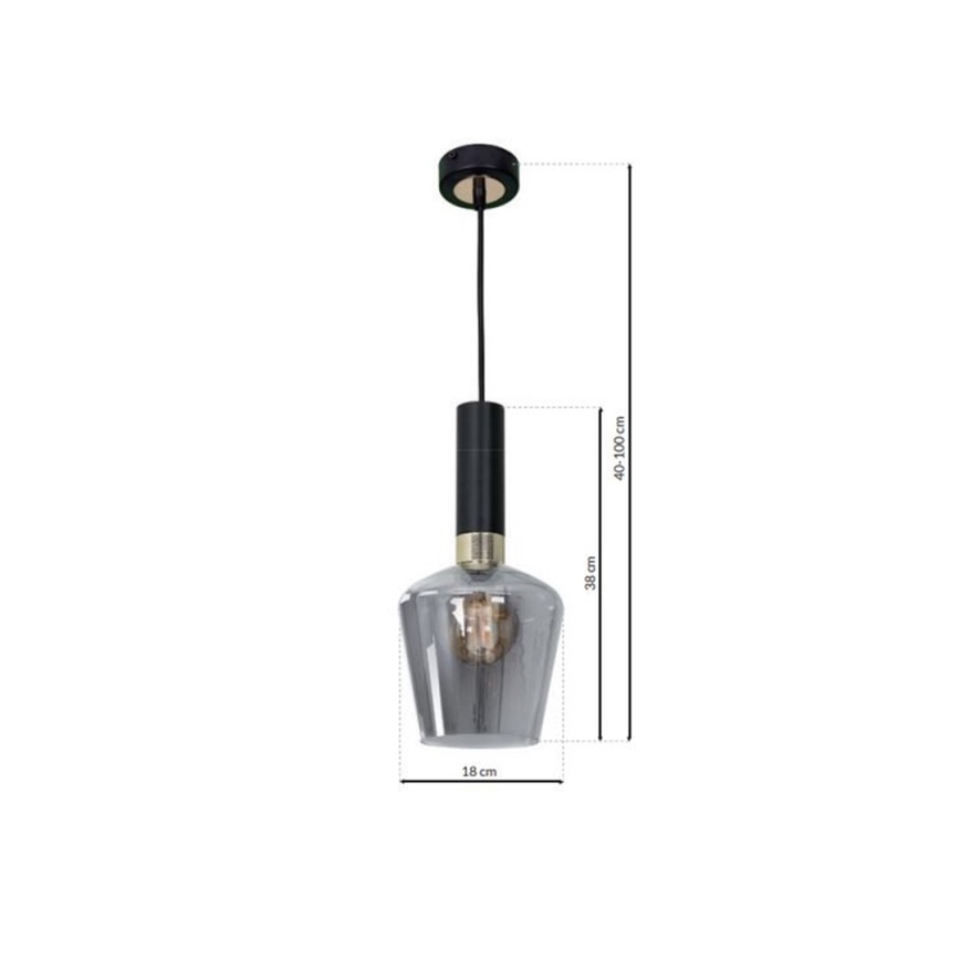 Lustr na lanku ROMA BLACK 1xE27/60W/230V