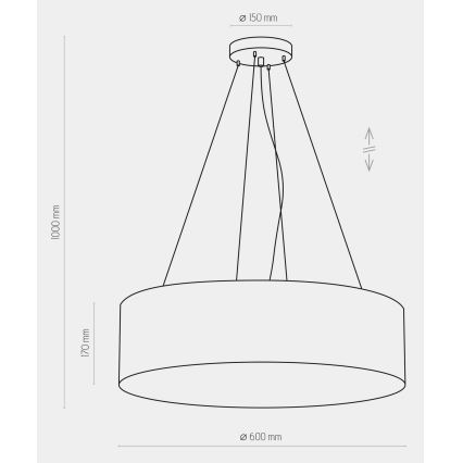 Lustr na lanku RONDO 4xE27/15W/230V modrá