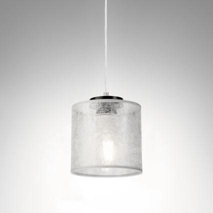 Lustr na lanku ROSA 1xE27/60W/230V černá/šedá