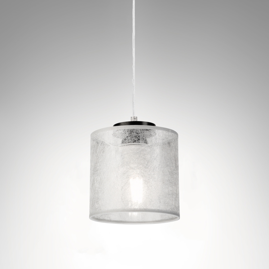 Lustr na lanku ROSA 1xE27/60W/230V černá/šedá