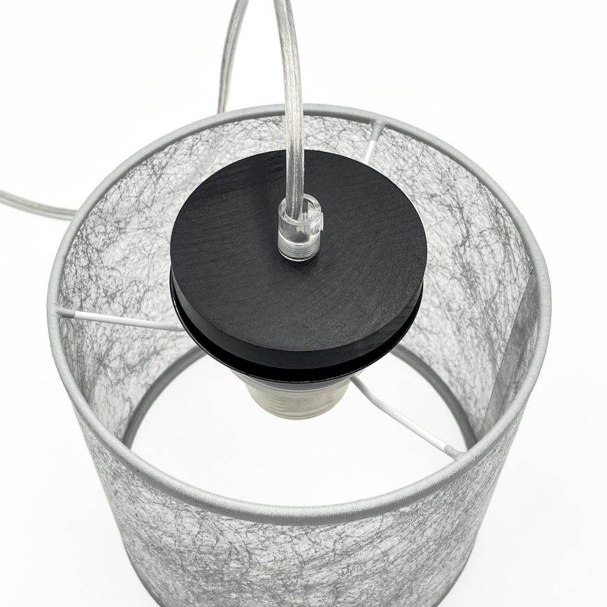 Lustr na lanku ROSA 1xE27/60W/230V černá/šedá