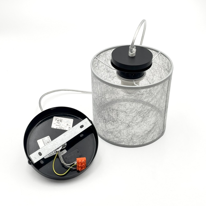 Lustr na lanku ROSA 1xE27/60W/230V černá/šedá