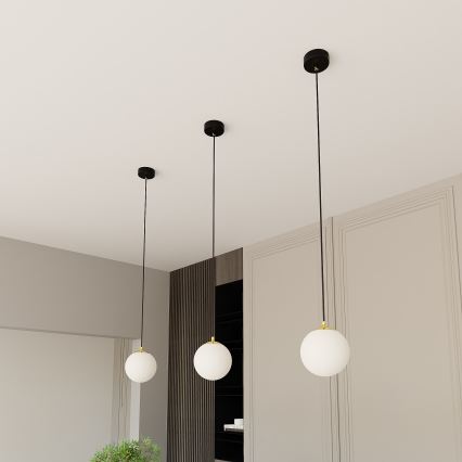 Lustr na lanku ROYAL 1xE14/10W/230V pr. 14 cm černá