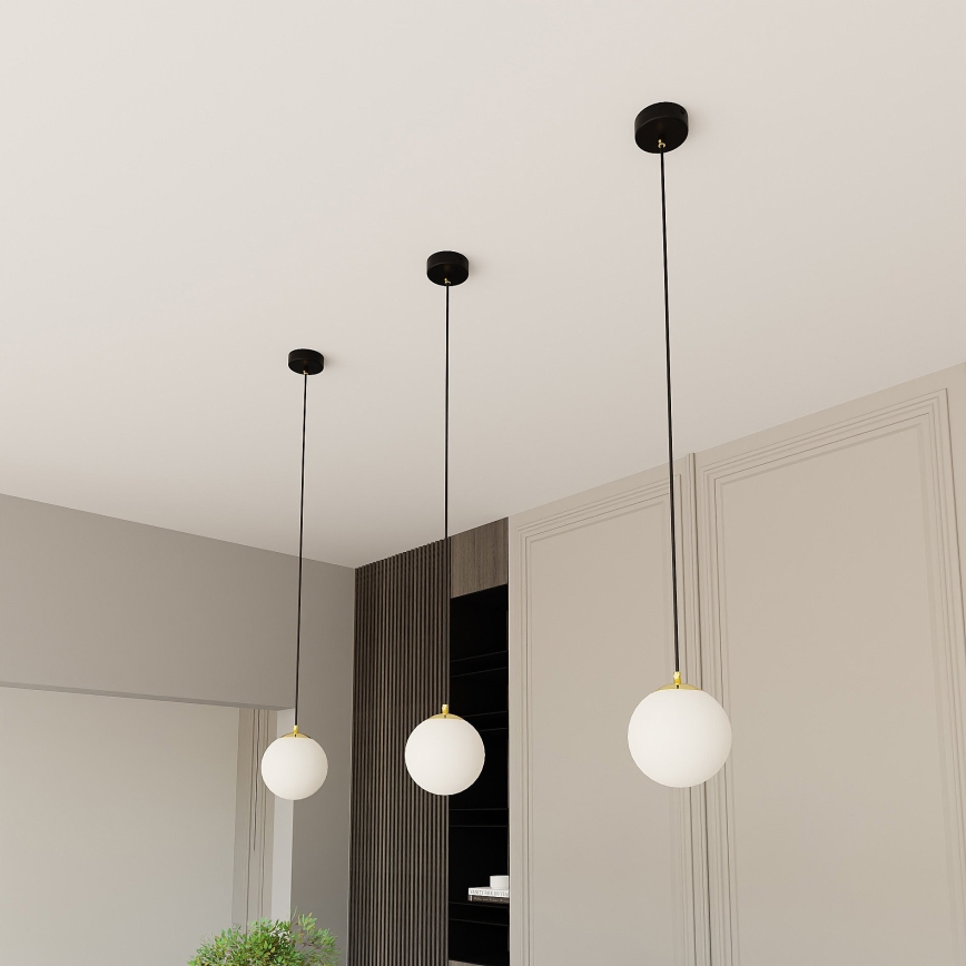 Lustr na lanku ROYAL 1xE14/10W/230V pr. 14 cm černá