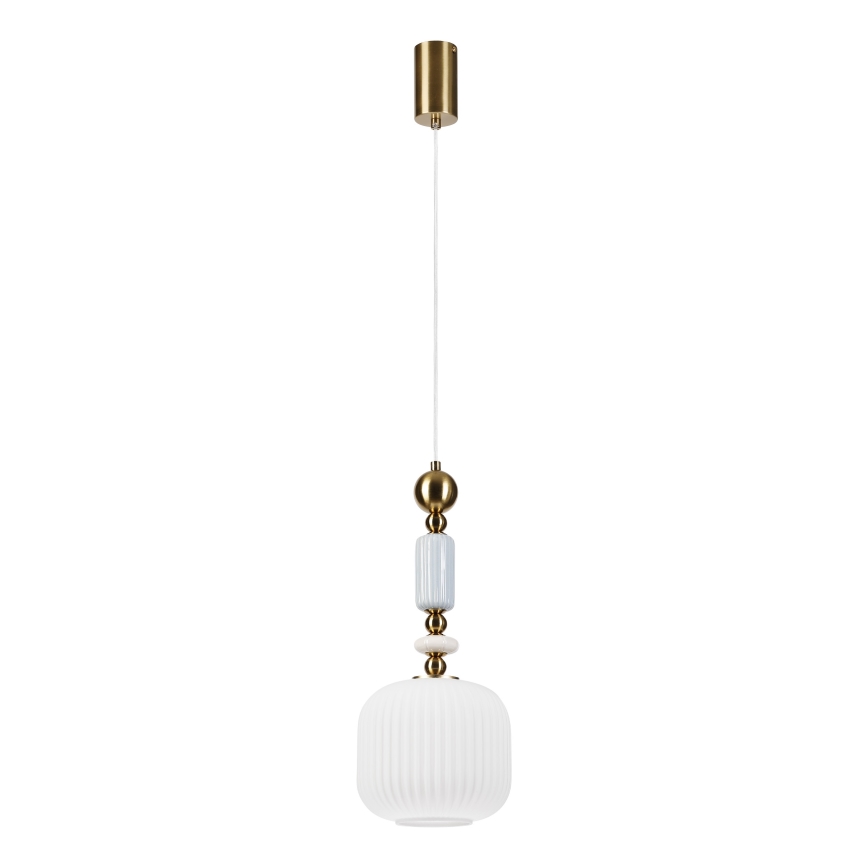 Lustr na lanku ROYAL 1xE27/15W/230V zlatá/bílá