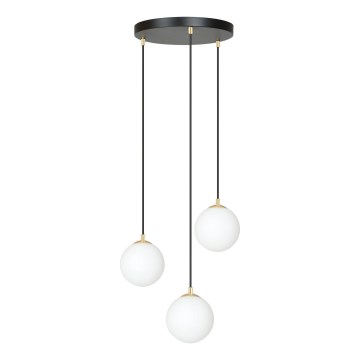 Lustr na lanku ROYAL 3xE14/10W/230V pr. 30 cm černá
