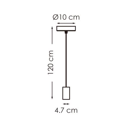 Lustr na lanku SAGA 1xE27/40W/230V černá/bronzová