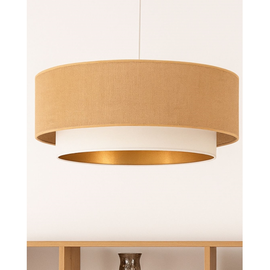 Lustr na lanku SARTA 1xE27/60W/230V bílá/juta