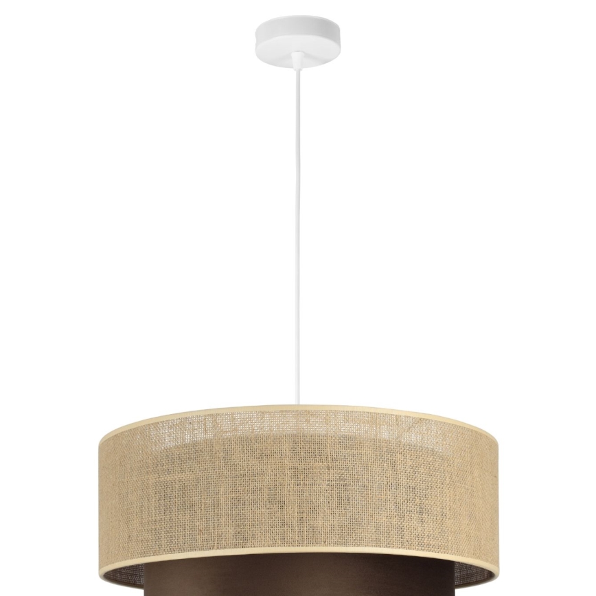 Lustr na lanku SARTA 1xE27/60W/230V hnědá/juta