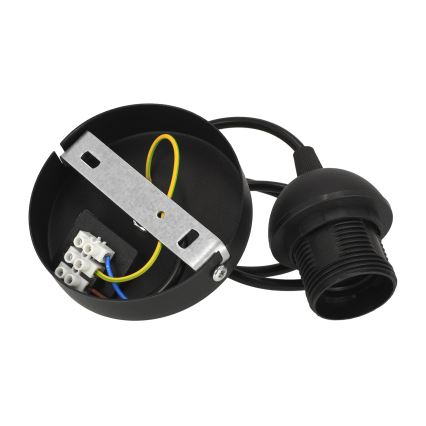 Lustr na lanku SARTA 1xE27/60W/230V pr. 45 cm černá/juta