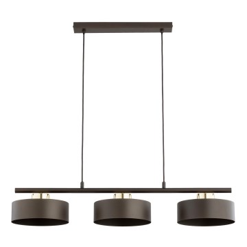 Lustr na lanku SELIA 3xE27/15W/230V hnědá