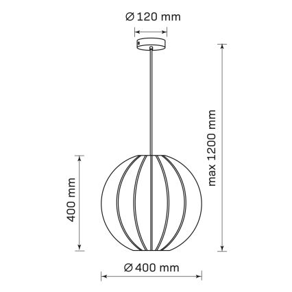 Lustr na lanku SENSAI 1xE27/20W/230V pr. 40 cm černá