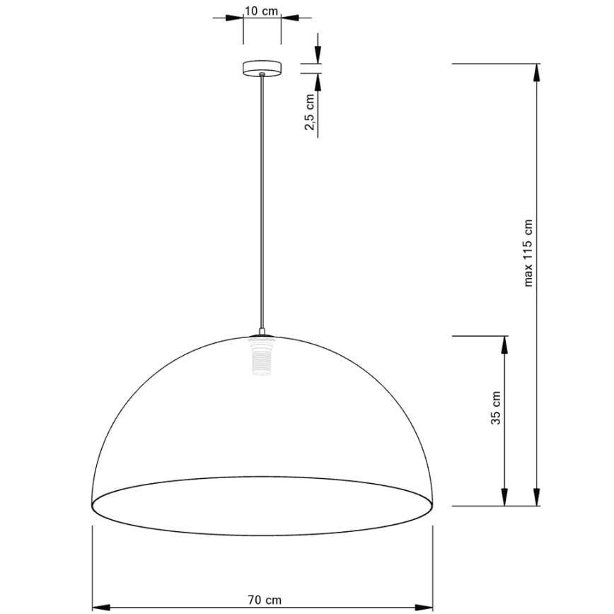 Lustr na lanku SFERA 1xE27/60W/230V pr. 70 cm zlatá/černá