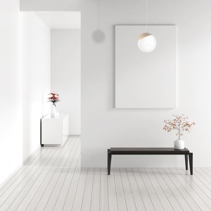 Lustr na lanku SFERA WOOD 1xE14/40W/230V