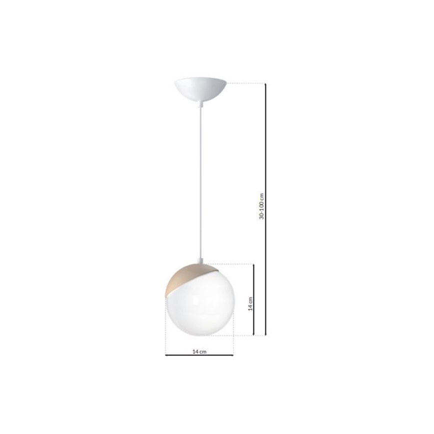 Lustr na lanku SFERA WOOD 1xE14/40W/230V
