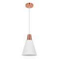 Lustr na lanku SHADE 1xE27/15W/230V měděná/bílá