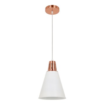 Lustr na lanku SHADE 1xE27/15W/230V měděná/bílá