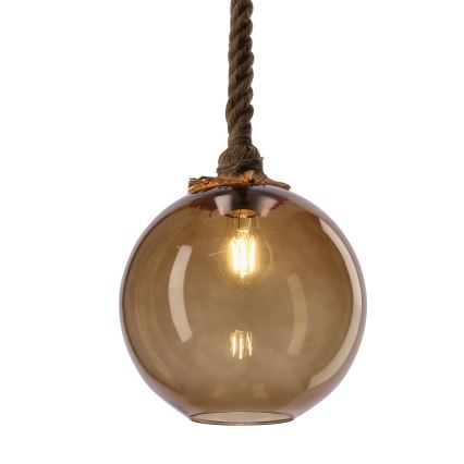 Lustr na lanku SHEDON 1xE27/40W/230V kouřová béžová