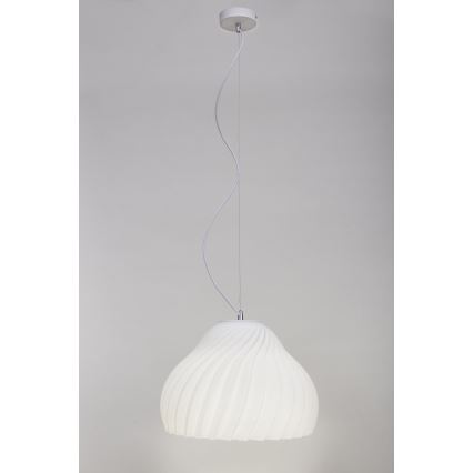Lustr na lanku SILVO 1xE27/60W/230V pr. 38 cm bílá