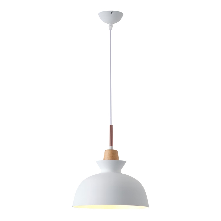 Lustr na lanku SIMPLO 1xE27/15W/230V bílá pr. 28 cm