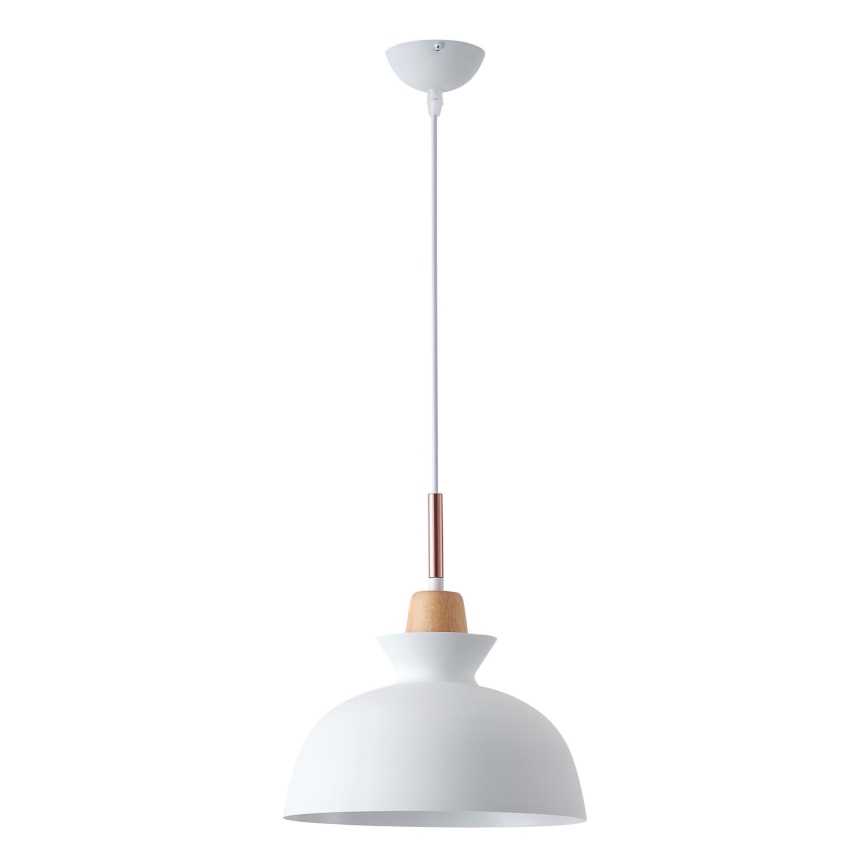 Lustr na lanku SIMPLO 1xE27/15W/230V bílá pr. 28 cm