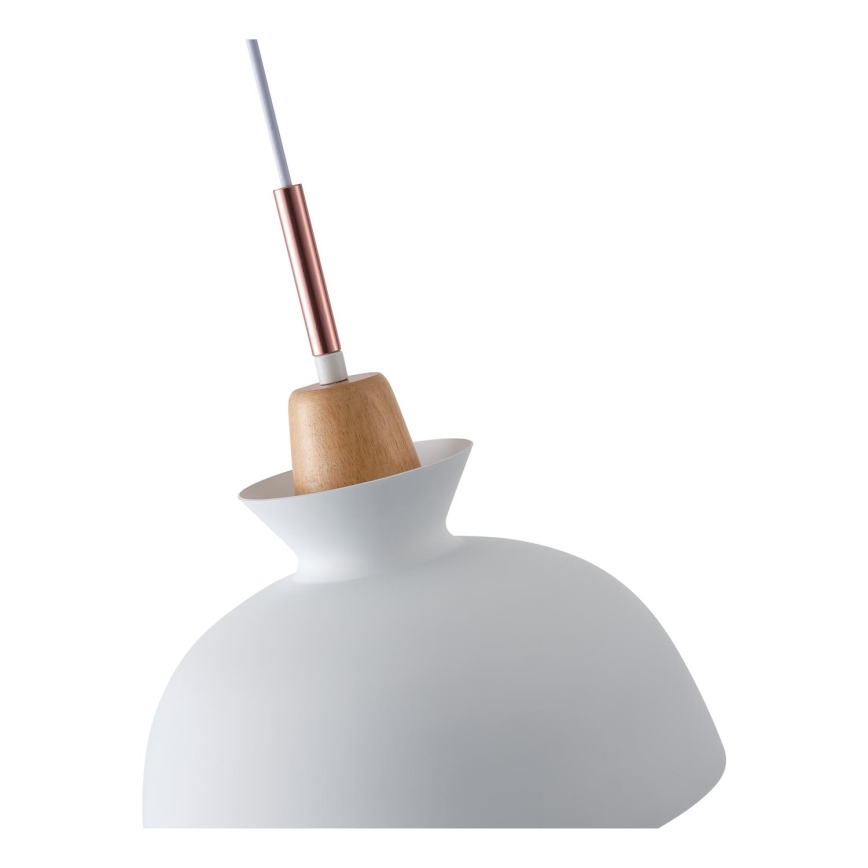 Lustr na lanku SIMPLO 1xE27/15W/230V bílá pr. 28 cm