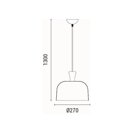 Lustr na lanku SIMPLO 1xE27/15W/230V černá pr. 27 cm