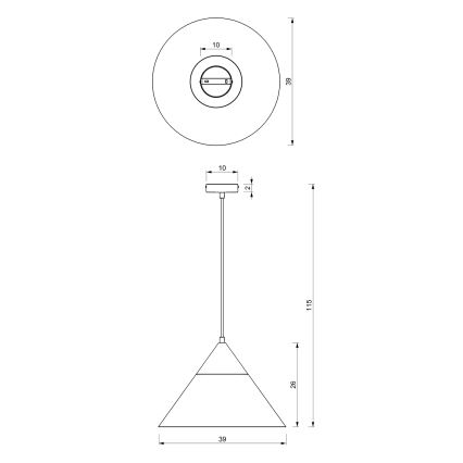 Lustr na lanku SINGLE 1xE27/15W/230V bílá/buk