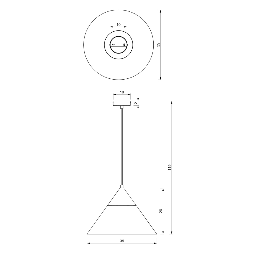 Lustr na lanku SINGLE 1xE27/15W/230V bílá/buk