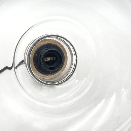 Lustr na lanku SINGLE 1xE27/60W/230V pr. 28 cm dub