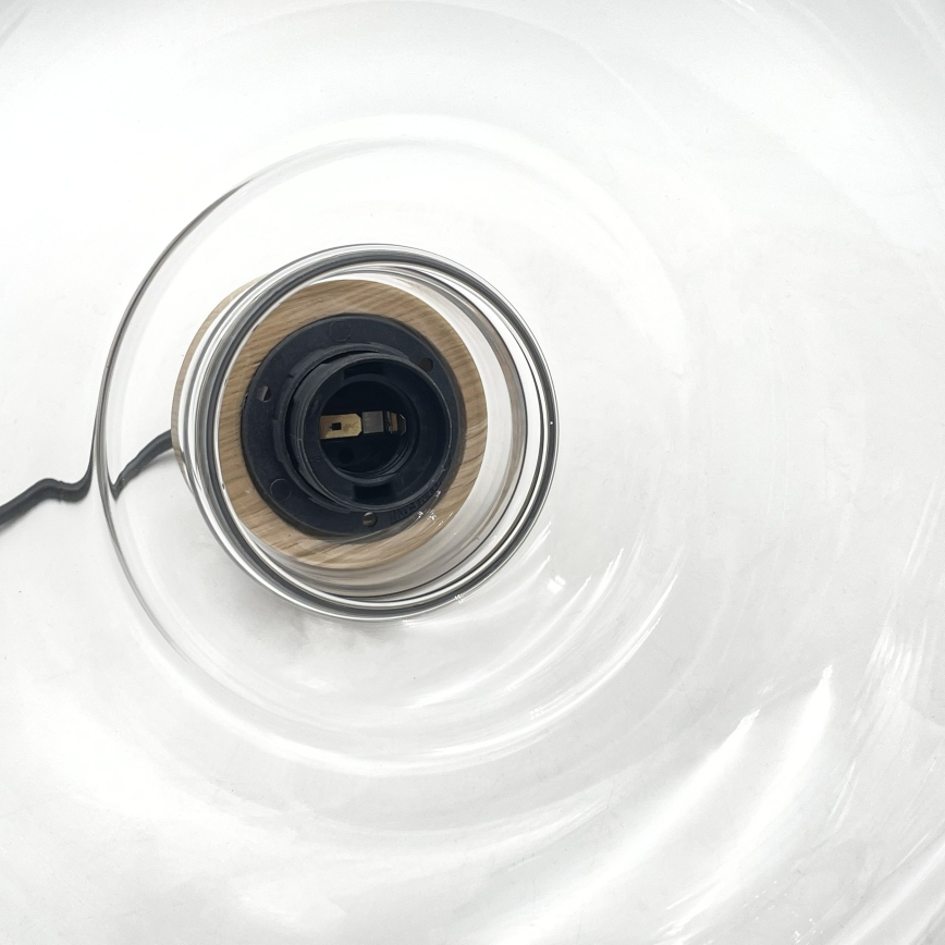 Lustr na lanku SINGLE 1xE27/60W/230V pr. 28 cm dub