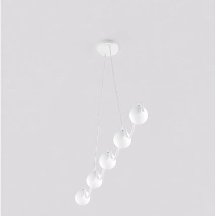 Lustr na lanku SINUS 5xG9/8W/230V bílá