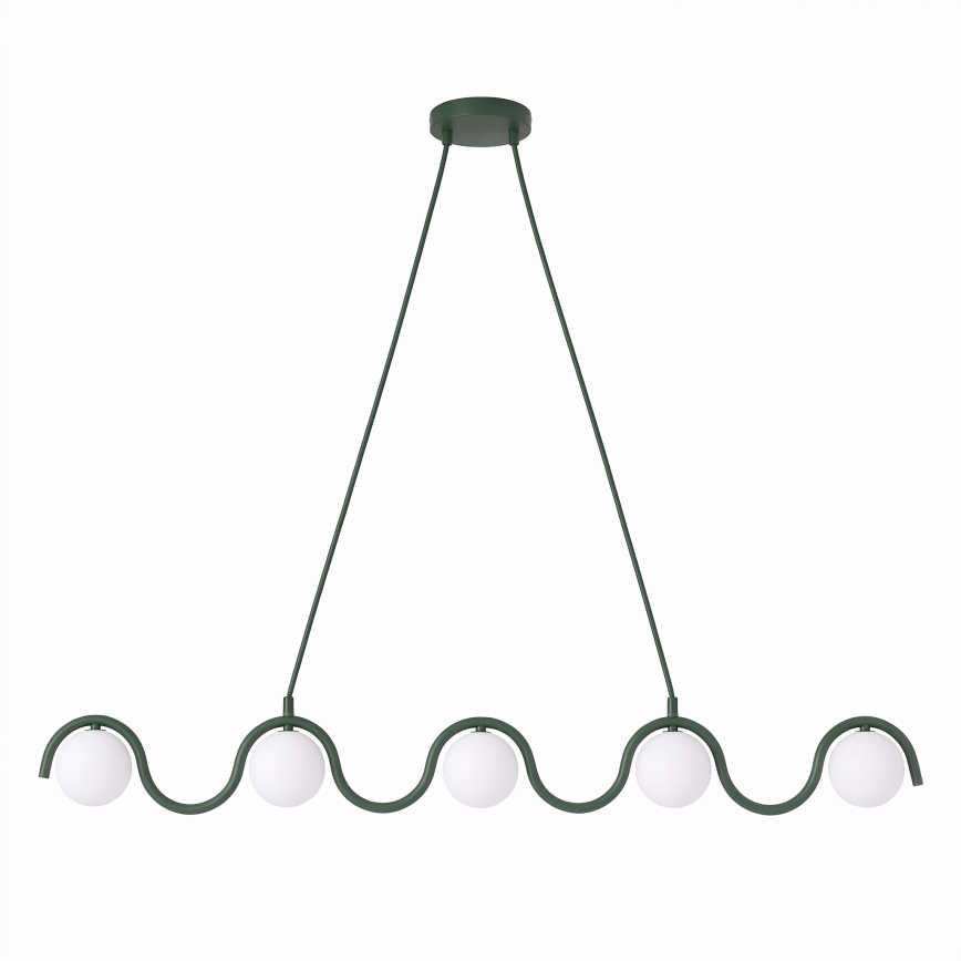 Lustr na lanku SINUS 5xG9/8W/230V zelená