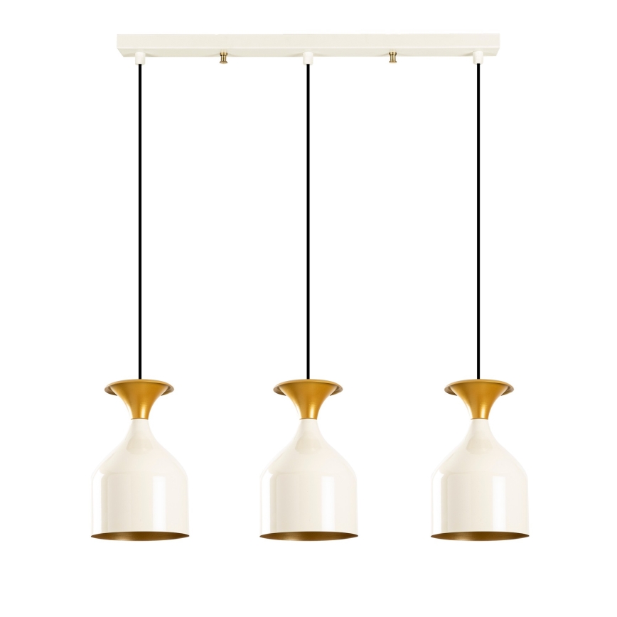 Lustr na lanku SIVANI 3xE27/40W/230V bílá/měděná