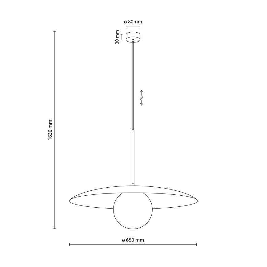 Lustr na lanku SLATE 1xE27/15W/230V pr. 65 cm černá
