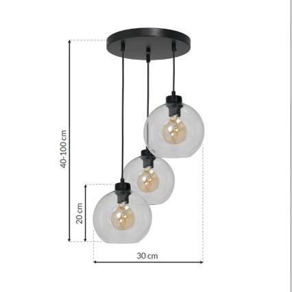 Lustr na lanku SOFIA 3xE27/60W/230V čirá