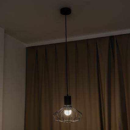 Lustr na lanku SOLANO 1xE27/15W/230V černá/lesklý chrom