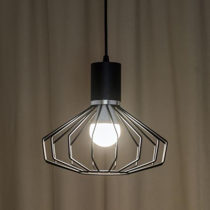 Lustr na lanku SOLANO 1xE27/15W/230V černá/lesklý chrom