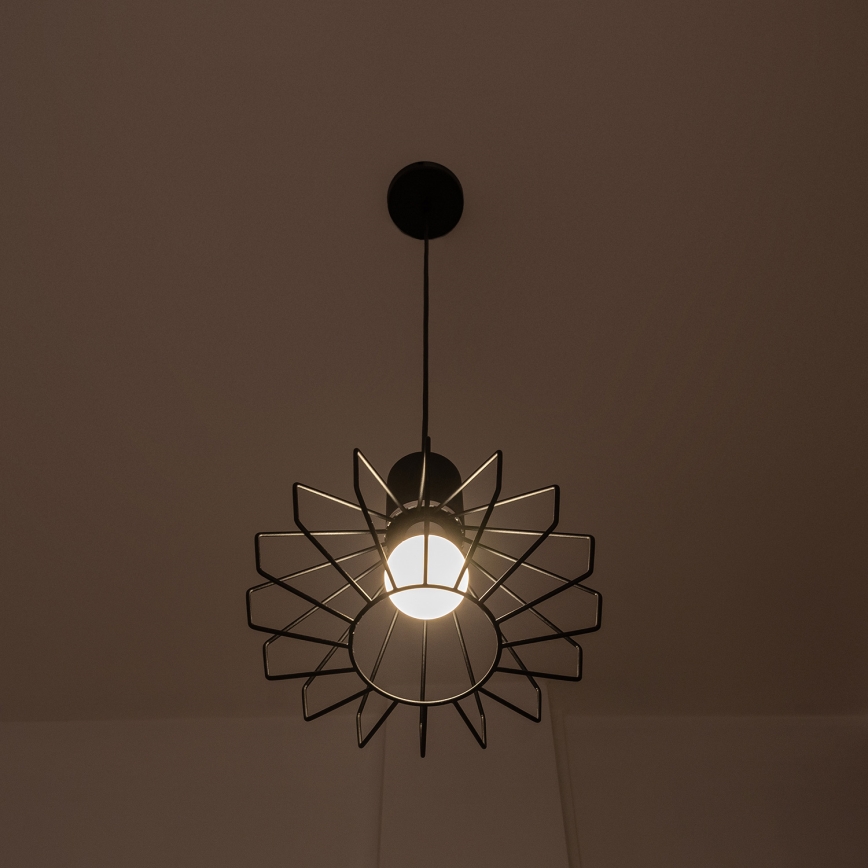 Lustr na lanku SOLANO 1xE27/15W/230V černá/lesklý chrom