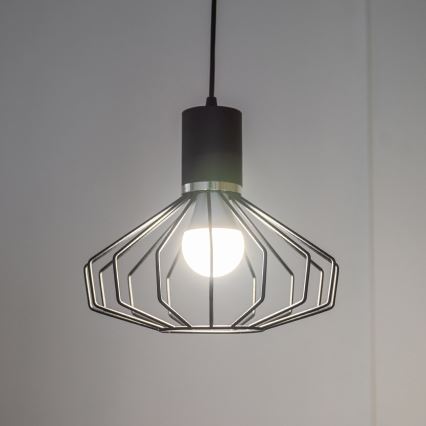 Lustr na lanku SOLANO 1xE27/15W/230V černá/lesklý chrom